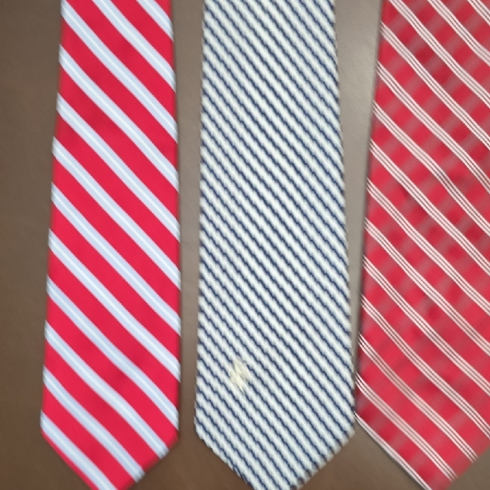 BRONZINI, CHAPS,‎ BUGATTI Set Of 3 Men's Ties Red Blue White